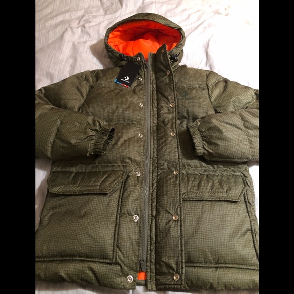 Converse printed Puffer Jacket in Field Surplus - Picture 4 of 8